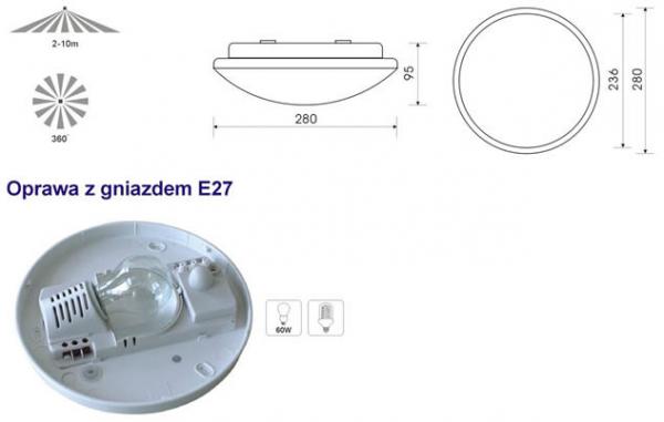 Lampa sufitowa CG-280-R  E27 lampa na żarówki LED lub tradycyjne